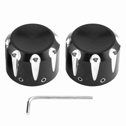 2pcs CNC Aluminum Black Front Axle Cap Durable Skull Design 2