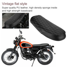 Vintage Flat PU Motorcycle Seat Cushion Black for CB CL AX100 CG125