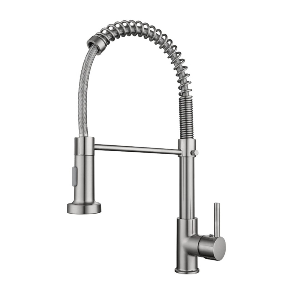 Spring Kitchen Faucet Deck Mounted Flexible Dual Spout Mixer For Hot And Cold Water, Vessel Sink Faucets, One Size 9105992271467