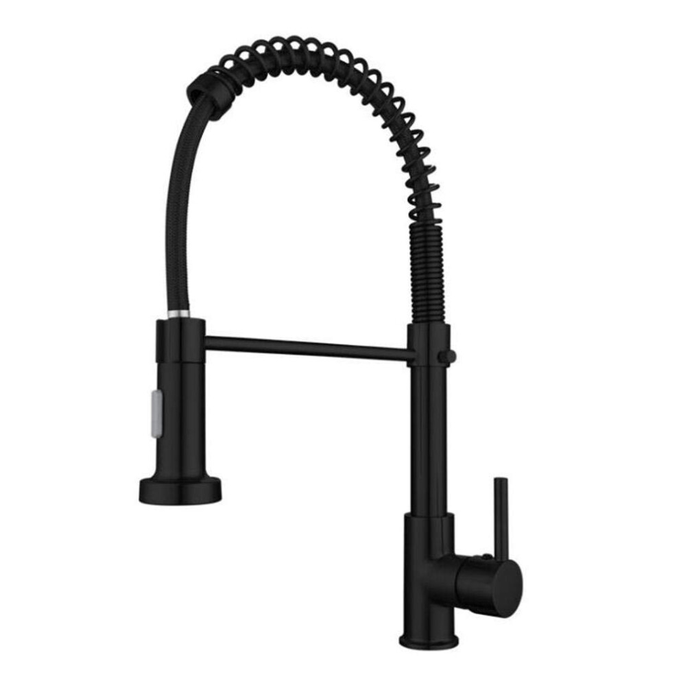 Kitchen Taps Black Brass Pullout Spray Head, Kitchen Sink Tap Hot And Cold 2 Functions Rotatable Telescopic Spring Tap 9105992271733