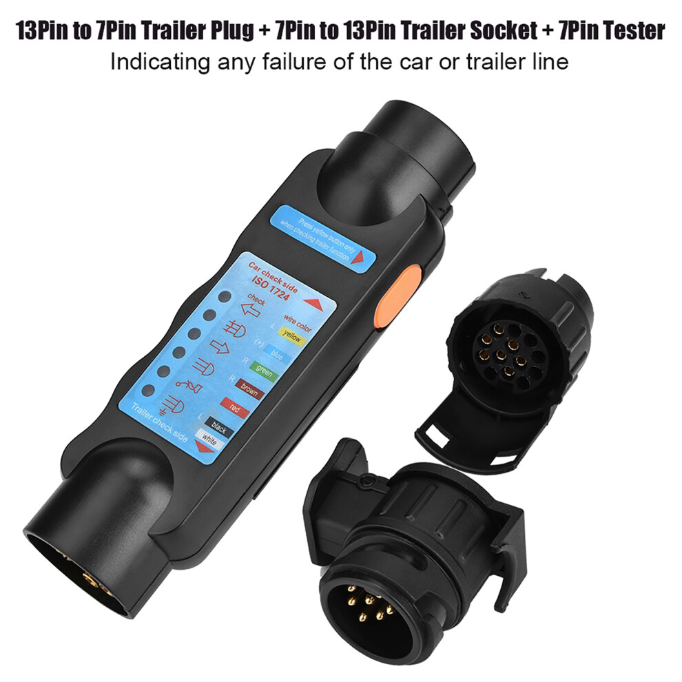 12V 7Pin/13Pin Towing Wiring Cable Circuit Plug Tester For Trailers Light 7611363176900