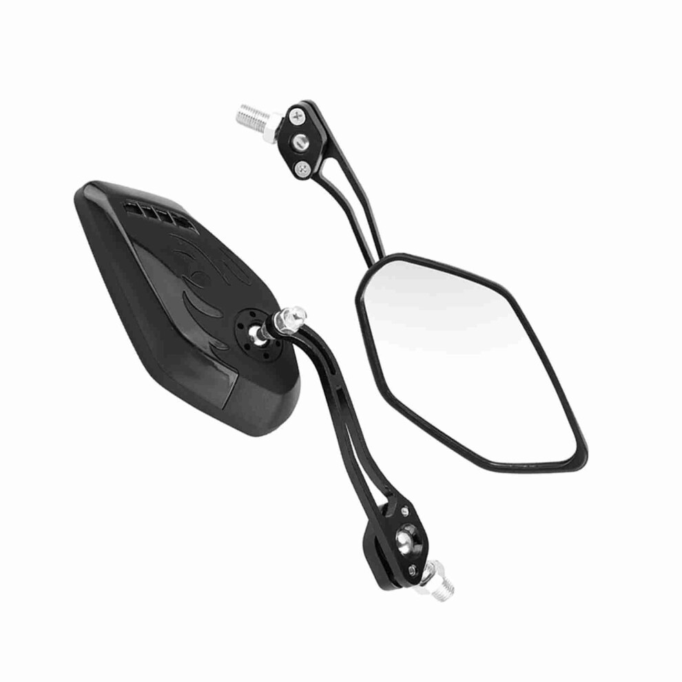 Motorcycle Rear View Mirrors 8Mm 10Mm Flame Pattern Carbon Fiber Black 4991363184390