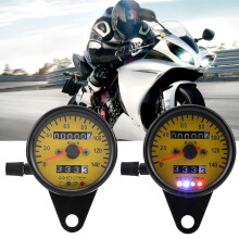 Schwarzer 60-mm-Motorrad-Tacho mit Kilometerzähler und Indikatoranzeige