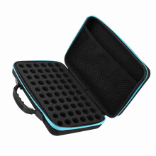 Tragbare Hartschalen-Aufbewahrungskassette für ätherische Öle – 60 Flaschen – 5 ml/15 ml – Blaues Canvas