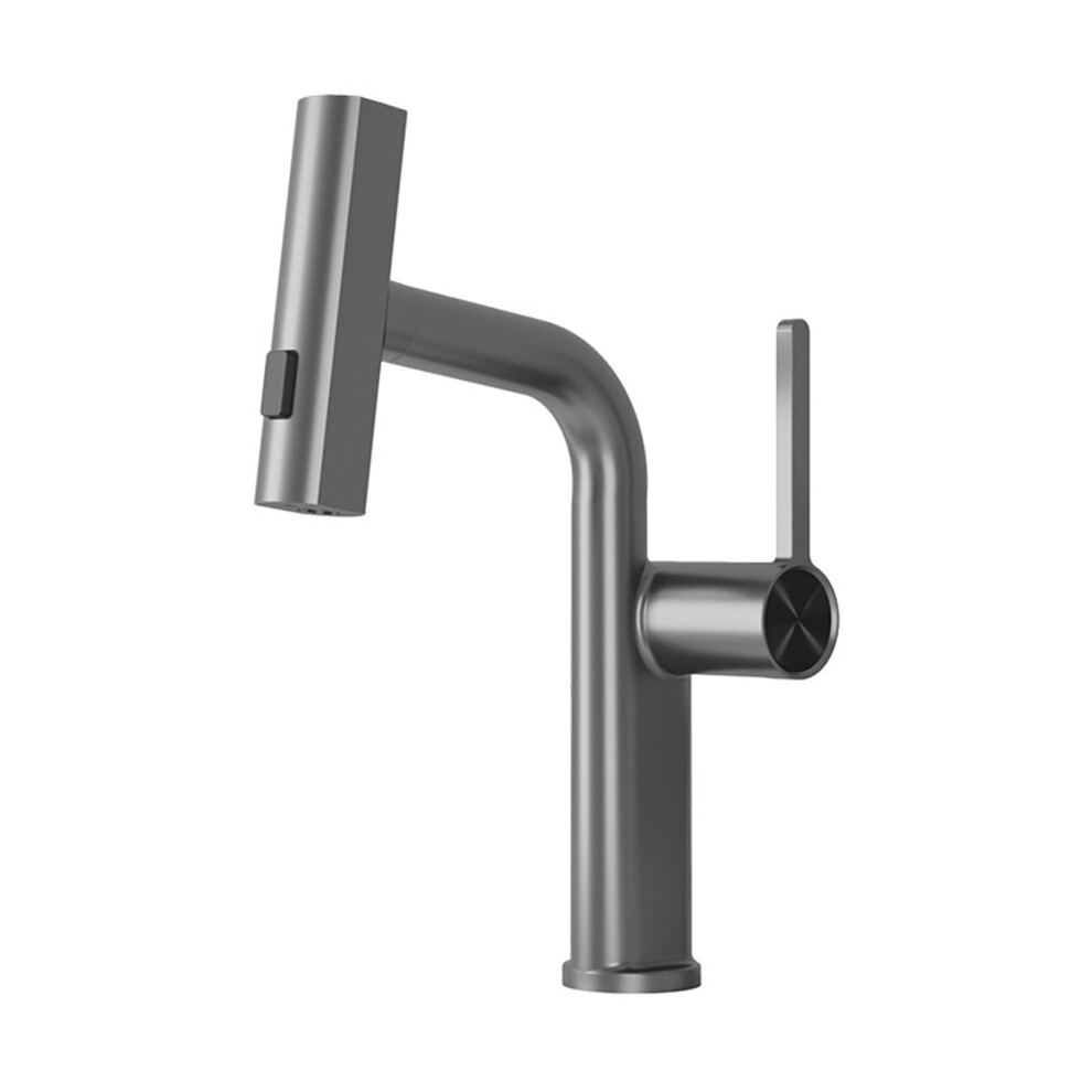 Waterfall Bathroom Tap Pullout Basin Tap Twomode Bathroom Sink Mixer Tap Singlelever Basin Mixer Tap Gun Gray 9067246960643