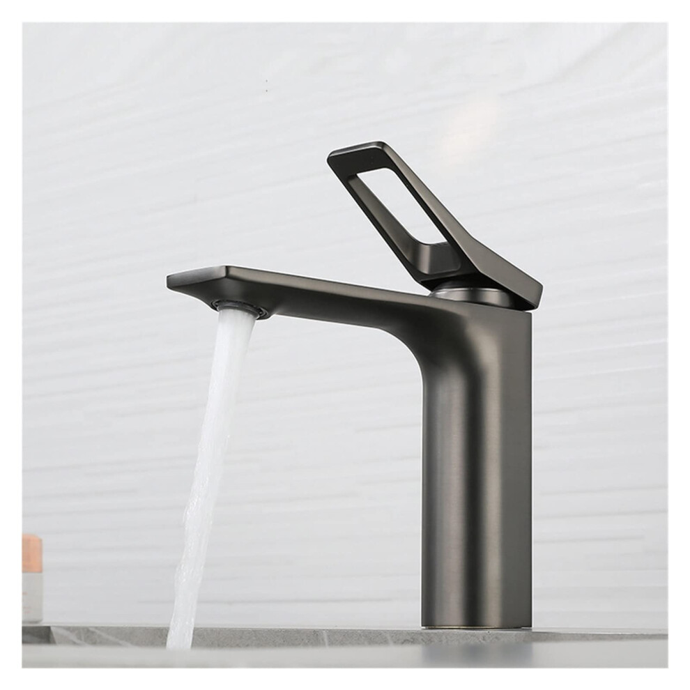Modern Basin Faucet Chrome Black Grey Finish Vessel Deckmounted Basin Sink Tap Mixer Hot And Cold Lavatory Faucets 9067246960827