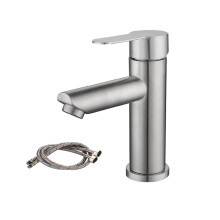Bathroom Faucet Black Hot And Cold Water Mixer Deck Mount Single Handle 304 Stainless Steel Basin Faucets Color B