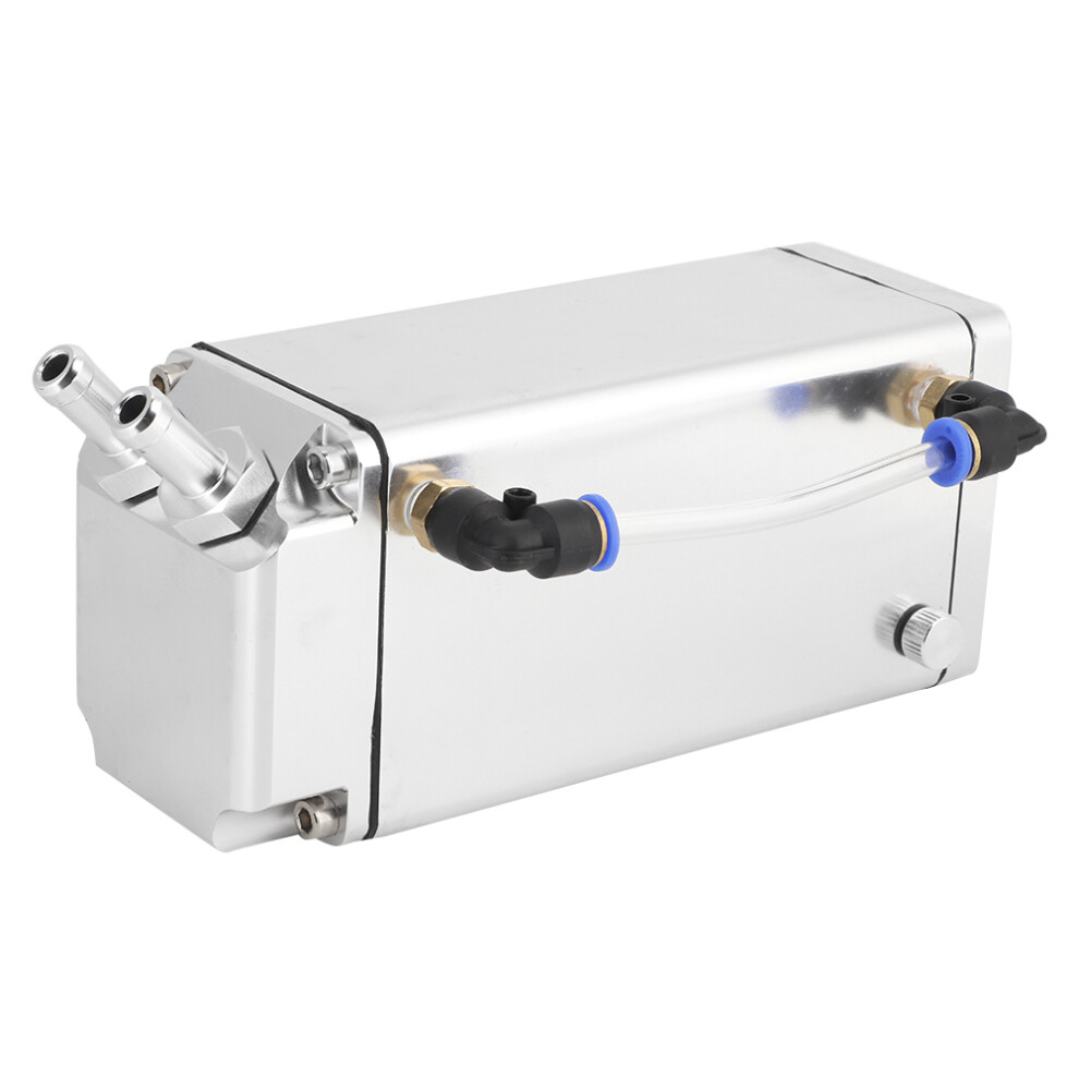 Square Aluminum Racing Oil Catch Tank Breather Can Reservoir 17.5Cm Silver 4071363187352