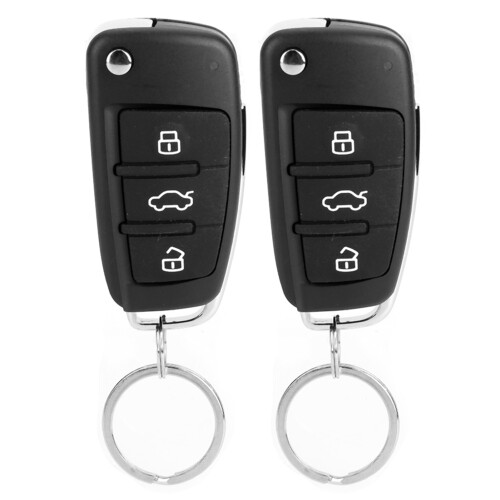 Black Universal Car Alarm System with 3 Buttons Keyless Remote Control Kit 2
