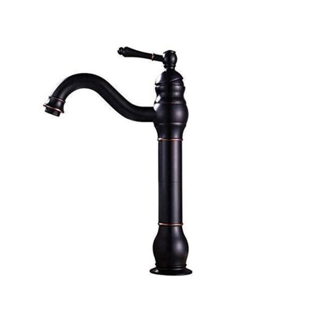 Vintage Taps For Bathroom Basin Single Lever Vintage Sink Faucet 360Degree Swivel Spout Hot And Cold Black Antique 9067246961190