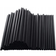 Stijlvolle wegwerprietjes, zwarte plastic rietjes voor sap, cocktails, melk, fruitsmoothies, limonade, verpakking van 500 stuks
