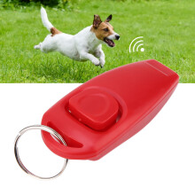 Pet Puppy Clicker Whistle Dog Training Keyring Obedience Aid (Red)