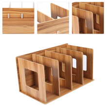 Wooden Desktop Bookshelf & Magazine Holder with DVD Storage - Kids & Adults #02