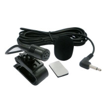 (Zwart) Professionele auto-audiomicrofoon met 3,5 mm jackplug, bedraad, 3 m lang