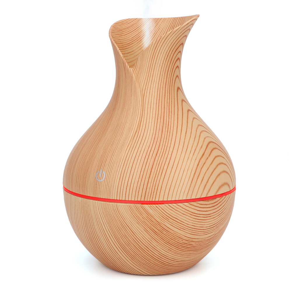Light Usb Ultrasonic Wooden Humidifier Air Purifier With 130Ml, 7 Colors