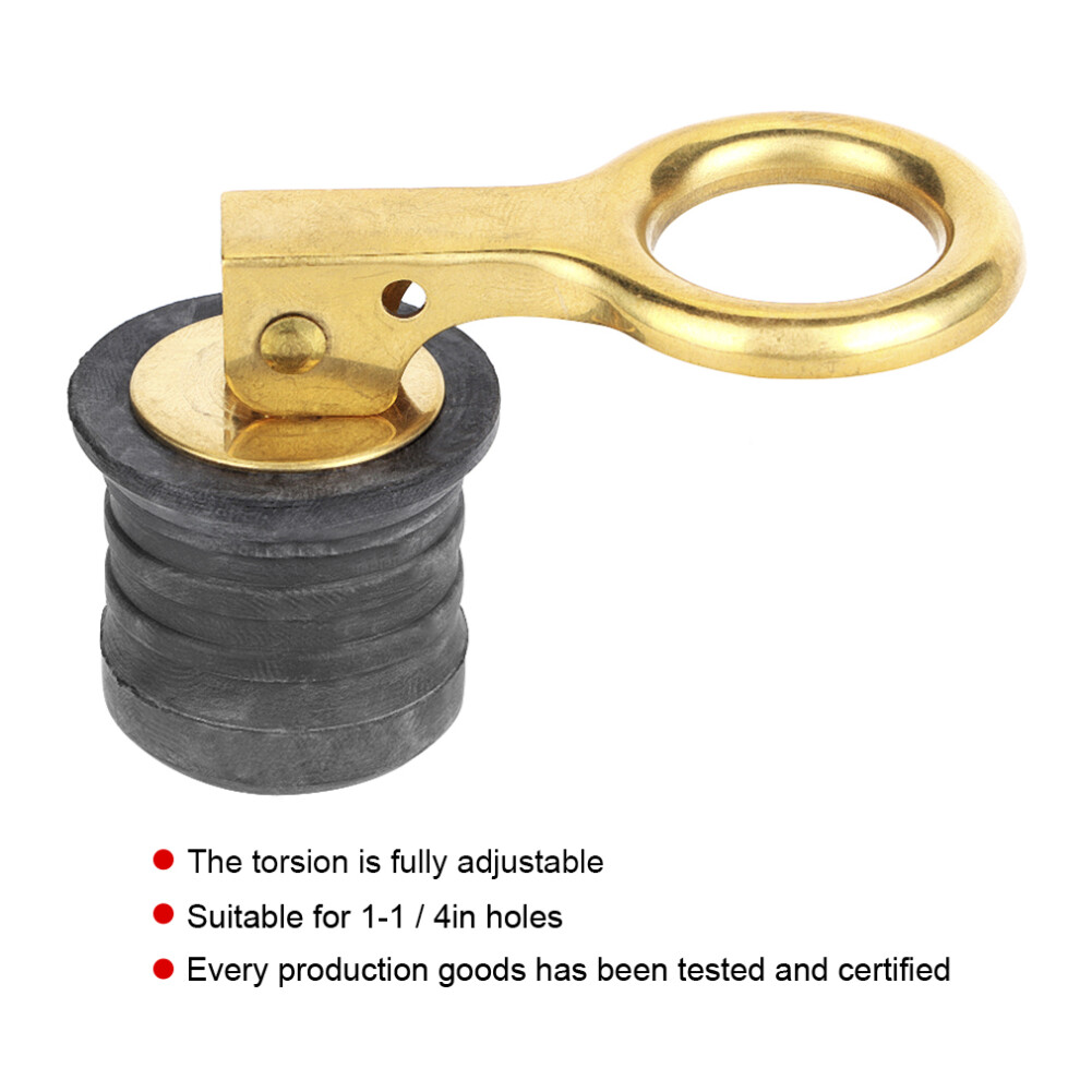 Brass Rubber Snap Tight Boat Drain Plug 1-1/4In Marine Accessories 9441363192215
