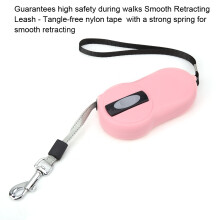 Durable 5m Pink Retractable Dog Leash with Reflective Safety Tape