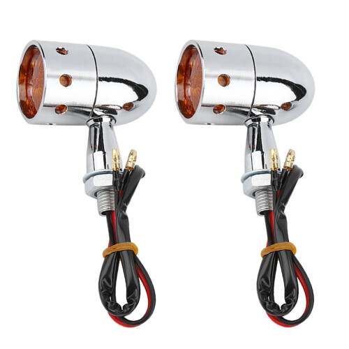 Retro Bullet LED-Blinker Silber 10 mm Paar 1