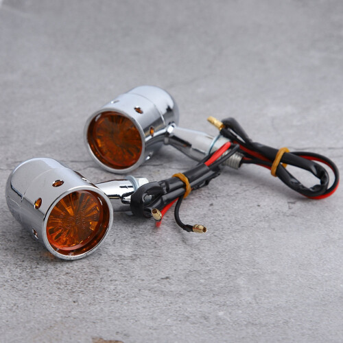 Retro Bullet LED-Blinker Silber 10 mm Paar 2