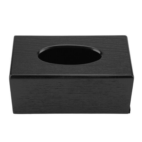 Elegant Black Wood Tissue Box Rectangular for Living Room Bedroom Kitchen 1