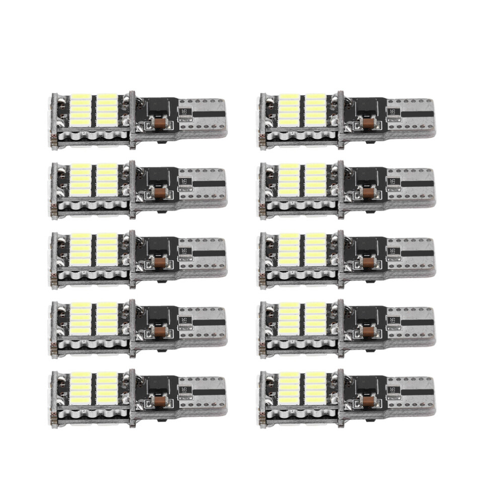 10Pcs T10 4014 26Smd Led Bulbs Canbus Error Free 3.8X1.1cm White 7901363195880