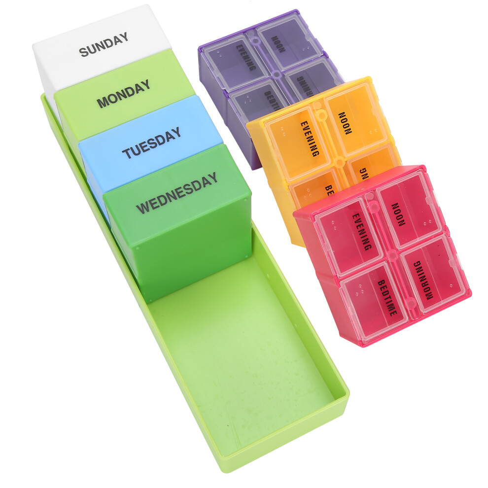 Large Capacity Weekly Plastic Pills Organizer Box with Moisture-Proof Design