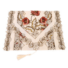 Caminhos de mesa bordados para festas, duráveis e sem produtos químicos agressivos. Lenço retangular para cômoda, com recortes florais vintage,