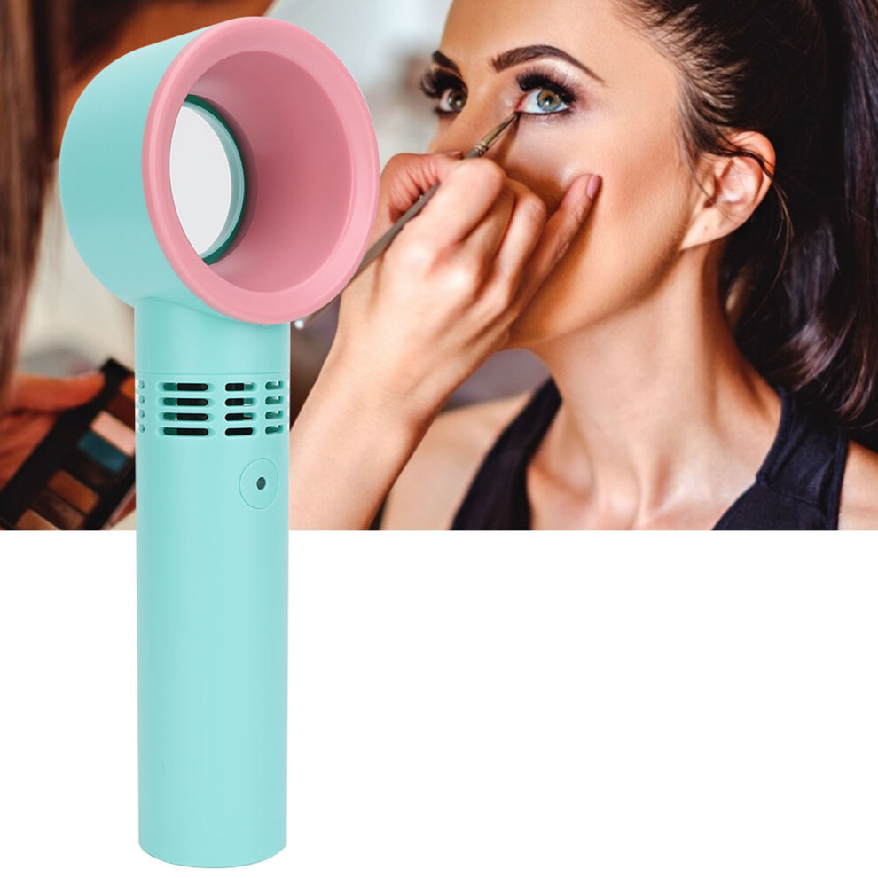 Blue Portable Usb Bladeless Handheld Eyelash Fan Rechargeable