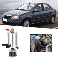 Ölfangbehälter aus silberner Aluminiumlegierung mit 2-Port Autozubehör-Reservoir