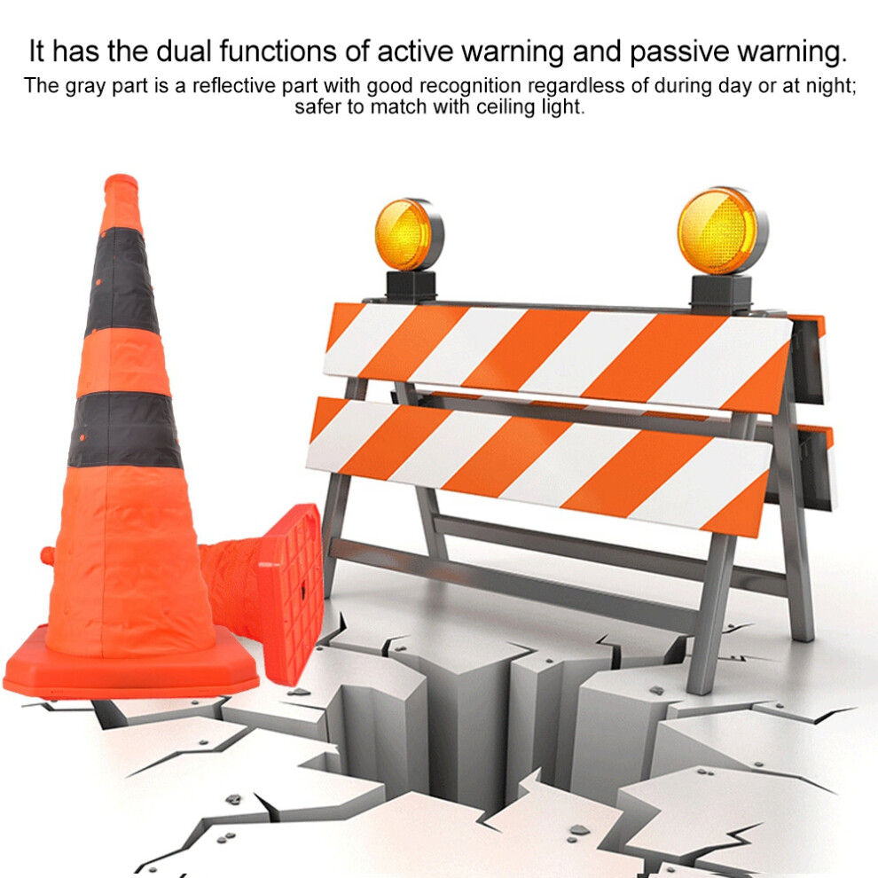 Durable 70Cm Foldable Traffic Cones With Day & Night Visibility Strips 8011363198947