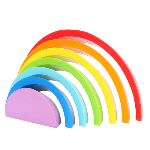 Holz-Regenbogen-Bogenbrücke Spielzeug, 1 Set, 24,5 cm max 2