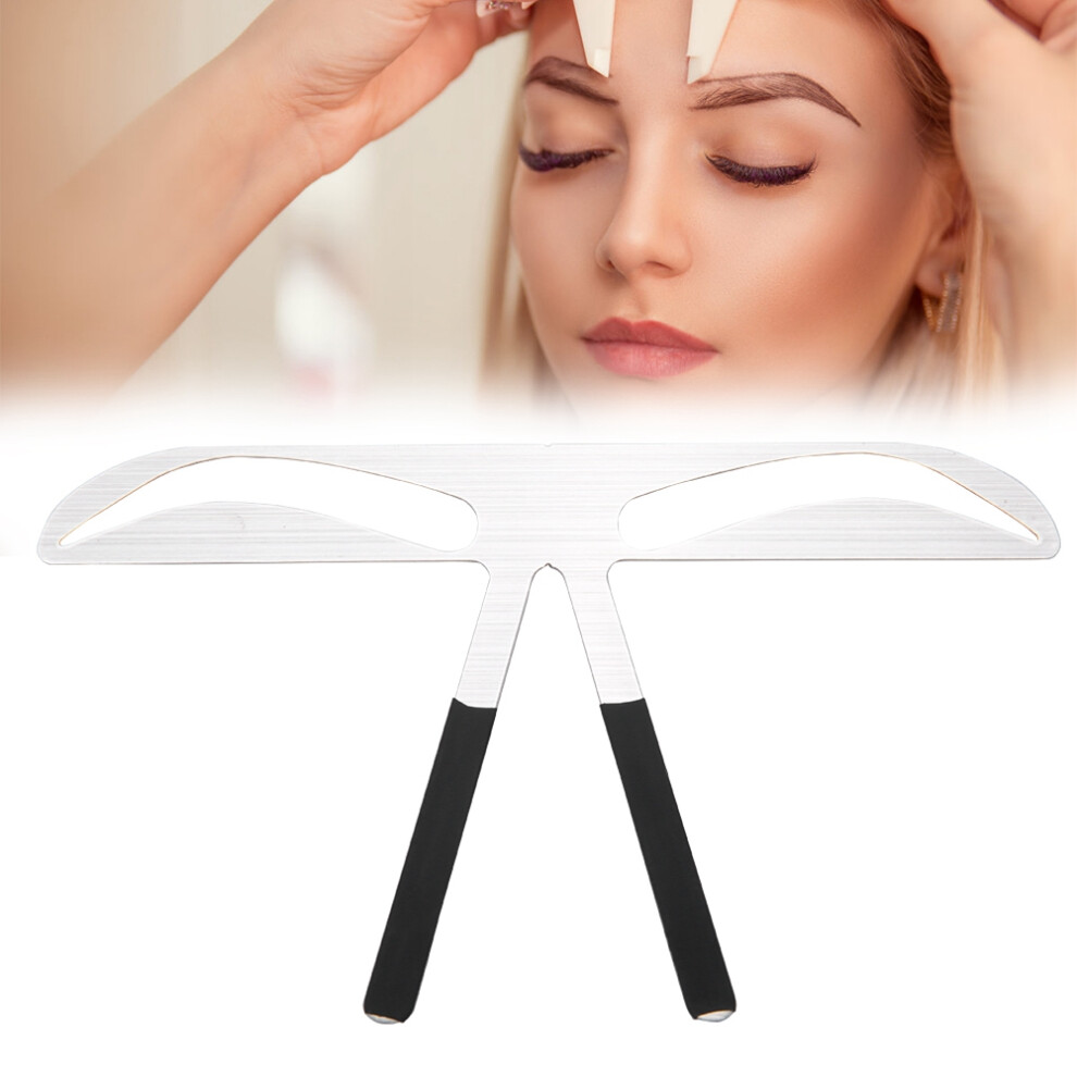 Tattoo Eyebrow Ruler with Case, Stainless Steel, 14x8cm, 80g