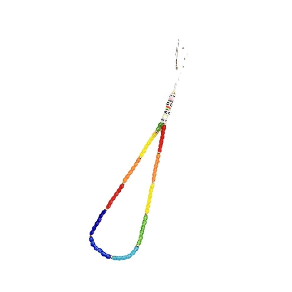 Phone Lanyard 2 Pack Colorful Crystal Beaded Wrist Strap Anti Lost Phone Charm Aesthetic Chain Wristlet Keychain 9105992275175