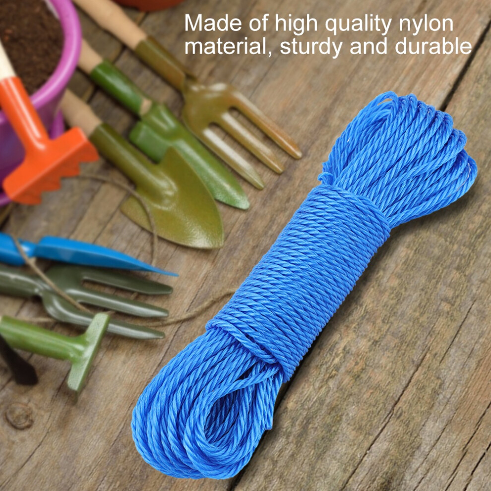 Weatherproof 20M Nylon Clothesline Rope Great For Camping - Blue 8421363209558