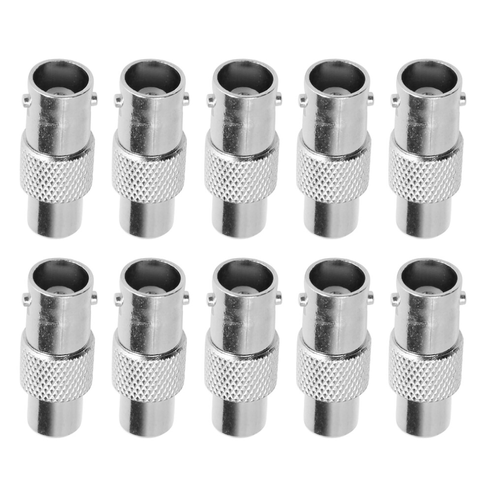 10Pcs Rca Female To Bnc Female Connector Adapter For Audio Video Cctv Camera 4611363210447