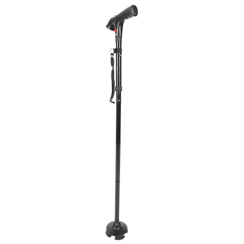 Multifunctional Elderly Aluminum Walking Stick with Light & Adjustable Height 2