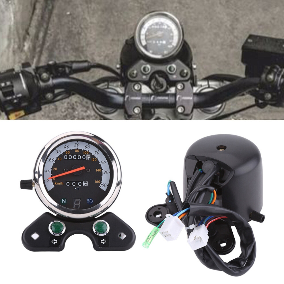 Dc 12V Motorcycle Speedometer & Odometer Gauge With Led For Gn125 4951363211649