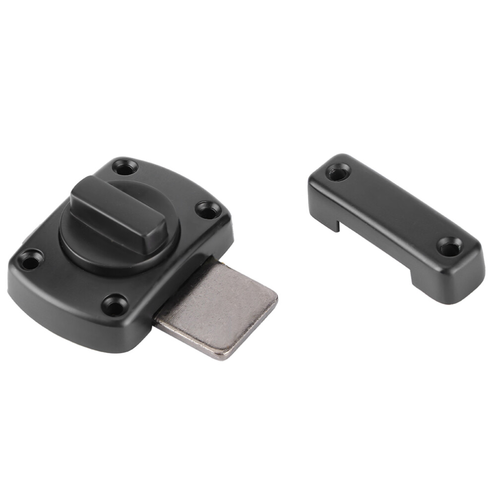 Sliding Door Lock Buckle Latch - Black L Size Zinc Alloy For Cabinets 7891363212895