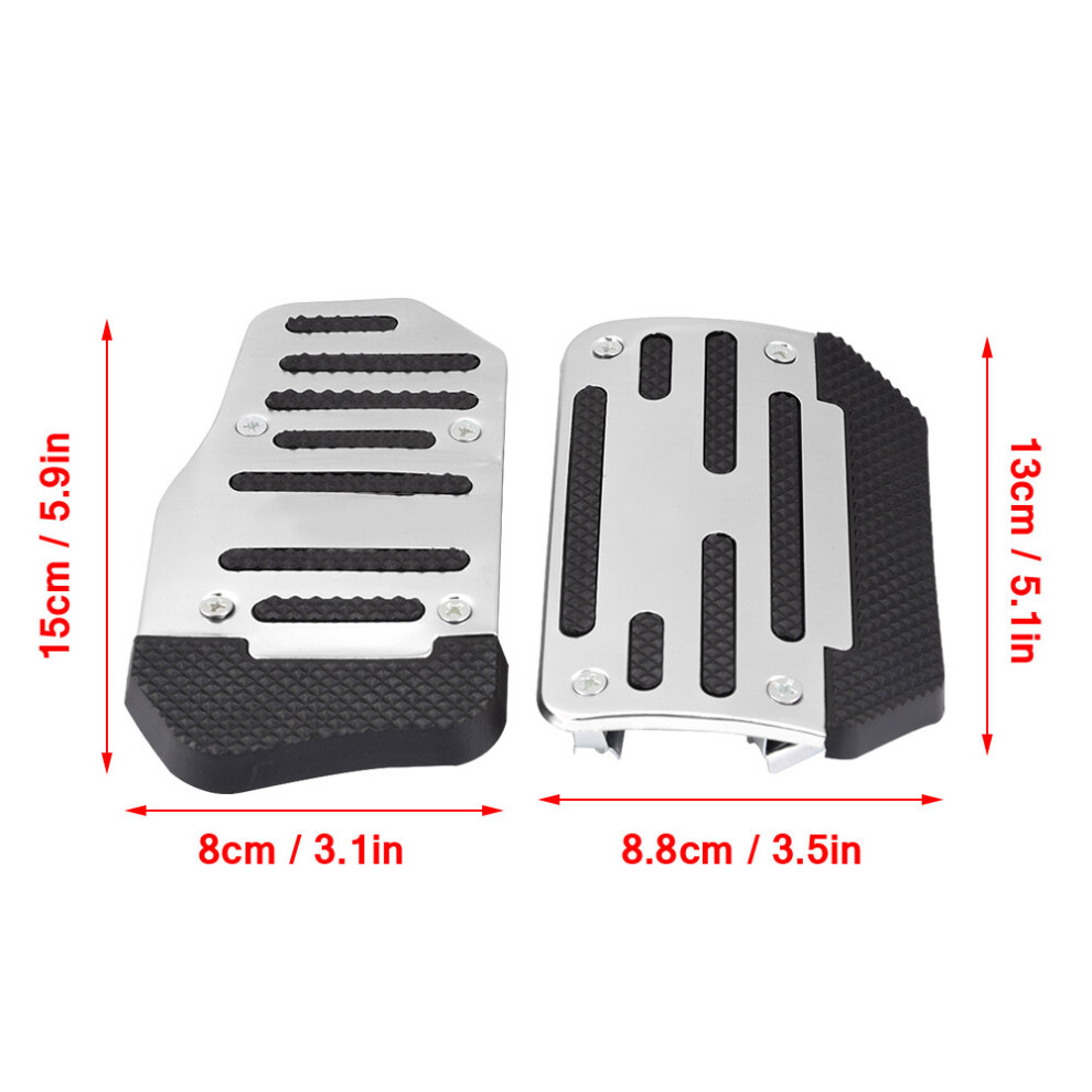 Alloy Nonslip Brake Pedal Cover For Automatic Cars, Durable Silver 4941363215051