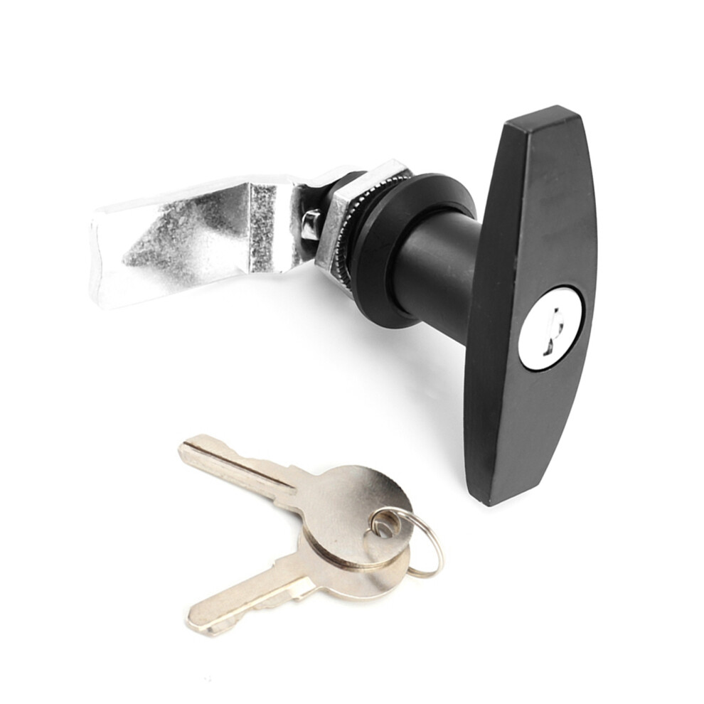 Black Zinc Alloy T Handle Lock With Keys For Trailer Caravan Canopy 6951363214600