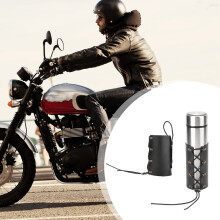 Adjustable PU Leather Motorcycle Cup Holder for Bikes – Black or Brown