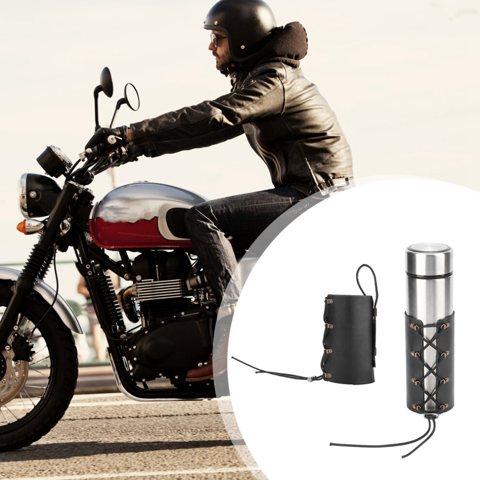 Adjustable Pu Leather Motorcycle Cup Holder For Bikes Â Or Black/Brown 7641363211981