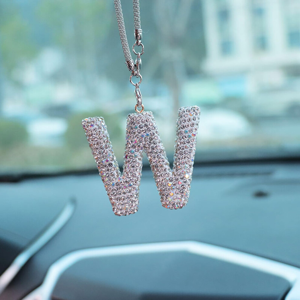 Bling Car Letter Charm, Car Rear View Mirror Ornament, Diamond Car 5002071641880