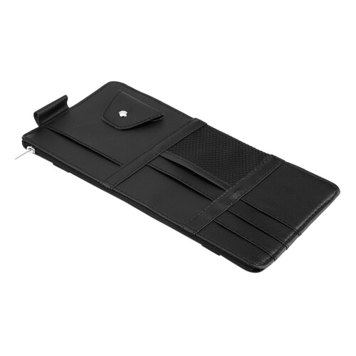 Universal Leather Car Sun Visor Organizer Holder Black 29*15cm 2
