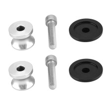Schwenkarm-Bobbins für Motorrad-Hinterstützung 8mm Silber CNC (2 Stück)