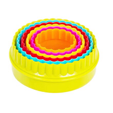 Forme rotunde și cu margini florale pentru biscuiți, design ușor de depozitat, forme de aluat pentru biscuiți din plastic, flexibile și inodore,