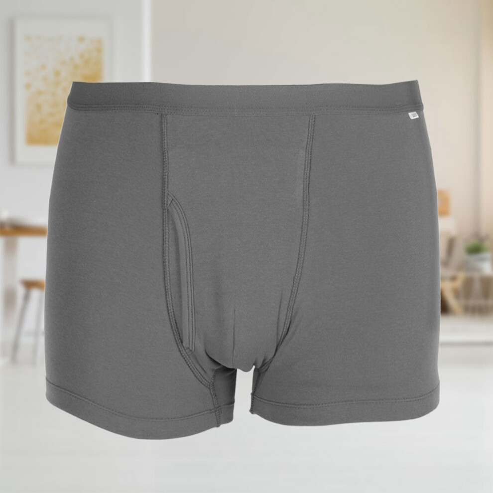 White Men's Cotton Breathable Washable Reusable Incontinence Underwear L Size