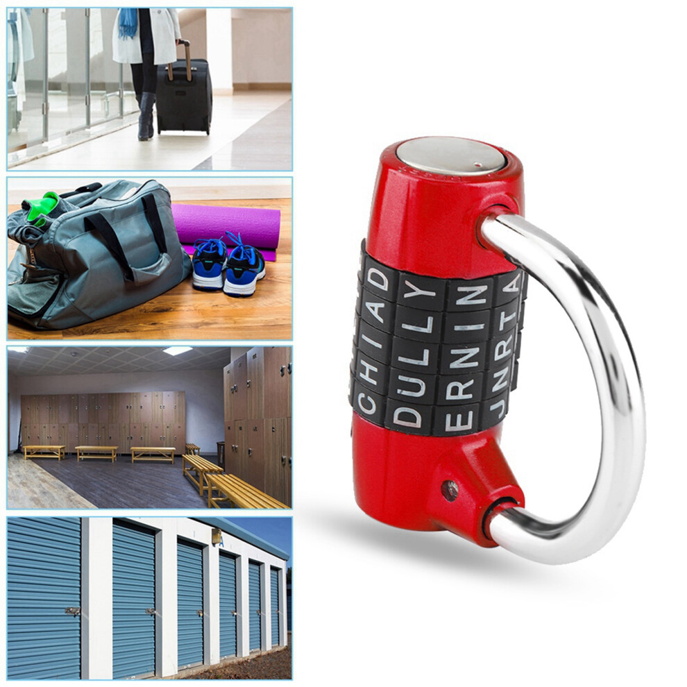Compact 5 Dial Digit Code Padlock For Travel Gym Lockers And Personal Security 7901363219111