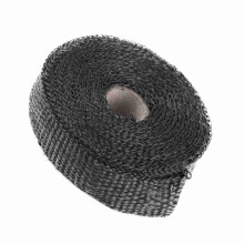 Car Exhaust Heat Wrap Tape 5m with Stainless Steel Ties Black for Insulation