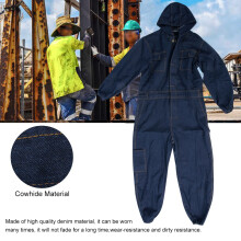 Denim Welding Coverall for Auto Repair, Labor Insurance, Size 170